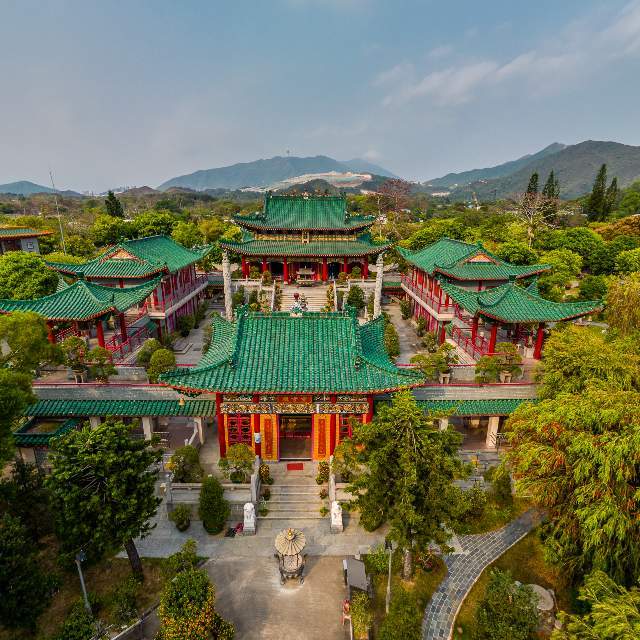 360 panorama: 雲泉仙館 Wun Chuen Sin Koon, Sheung Shui, Hong Kong