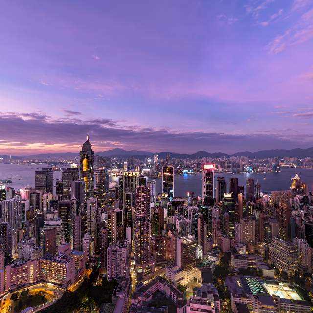 360 panorama: Dusk on Hong Kong Island(港島的黃昏), HK