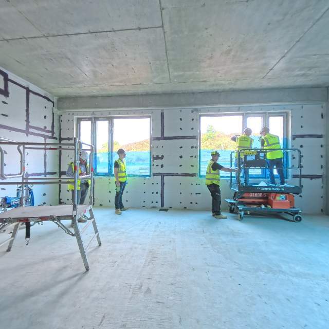 Airtight tapes and Passive Purple External weatherproofing on site — 360 degree site image