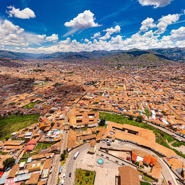 360 panorama: Aerial View of Cusco, Peru