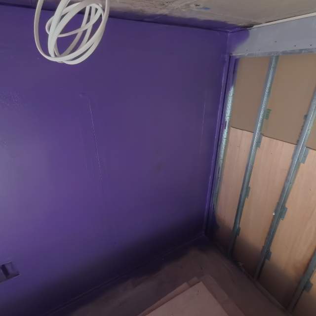 Plasterboard made airtight between layers with Passive Purple — 360 degree site image